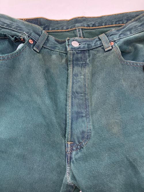 LEVI'S（リーバイス）LEVI'S (リーバイス) 90’s 後染め 501 カラーデニムパンツ グリーン サイズ:W34の古着・服飾アイテム