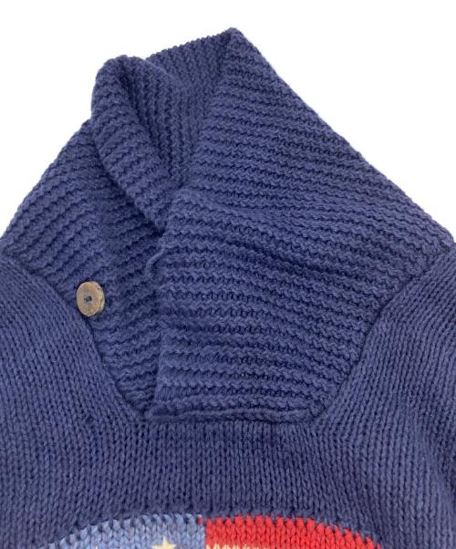 POLO RALPH LAUREN（ポロ・ラルフローレン）POLO RALPH LAUREN (ポロ・ラルフローレン) 星条旗 ショールカラーニット ネイビー サイズ:Mの古着・服飾アイテム