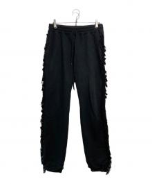 FACETASM（ファセッタズム）の古着「フリンジスウェットパンツ」｜ブラック