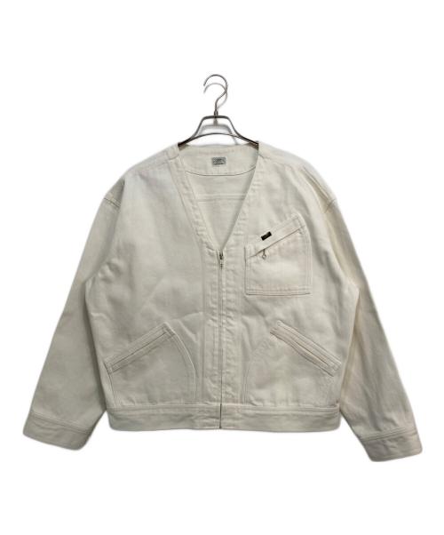 LEE（リー）LEE (リー) SEEALL (シーオール) コラボノーカラージャケット ホワイト サイズ:Lの古着・服飾アイテム