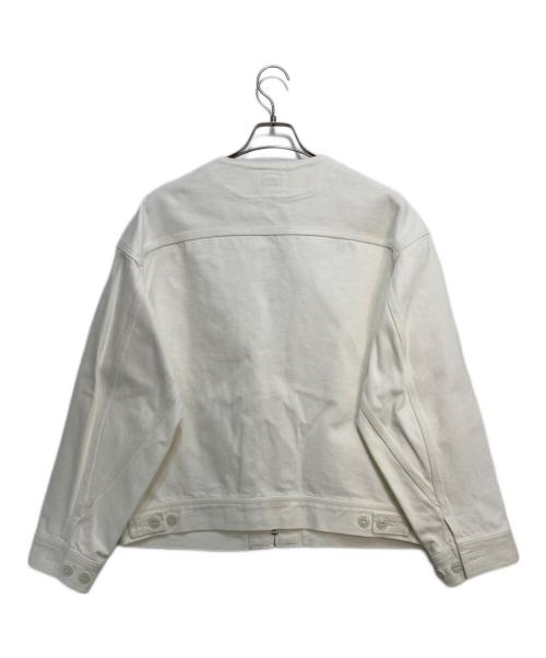 LEE（リー）LEE (リー) SEEALL (シーオール) コラボノーカラージャケット ホワイト サイズ:Lの古着・服飾アイテム