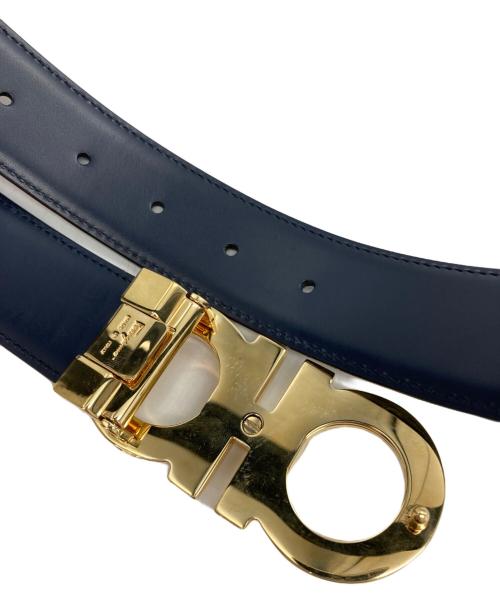Salvatore Ferragamo（サルヴァトーレ フェラガモ）Salvatore Ferragamo (サルヴァトーレ フェラガモ) ダブルガンチーニリバーシブルベルトセット ネイビー×ブラックの古着・服飾アイテム