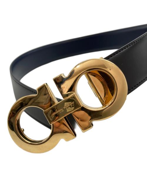 Salvatore Ferragamo（サルヴァトーレ フェラガモ）Salvatore Ferragamo (サルヴァトーレ フェラガモ) ダブルガンチーニリバーシブルベルトセット ネイビー×ブラックの古着・服飾アイテム