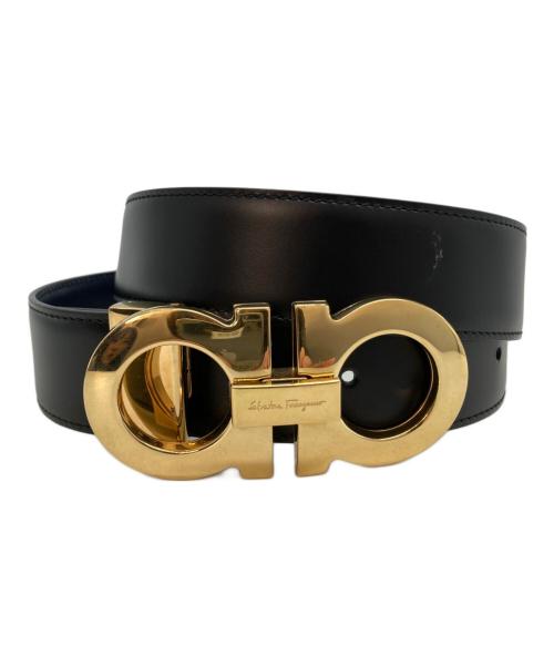 Salvatore Ferragamo（サルヴァトーレ フェラガモ）Salvatore Ferragamo (サルヴァトーレ フェラガモ) ダブルガンチーニリバーシブルベルトセット ネイビー×ブラックの古着・服飾アイテム