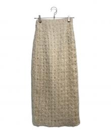 anuans（アニュアンス）の古着「エンブロイダリータイトスカート」｜ベージュ