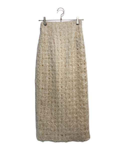 anuans（アニュアンス）anuans (アニュアンス) エンブロイダリータイトスカート ベージュ サイズ:Sの古着・服飾アイテム