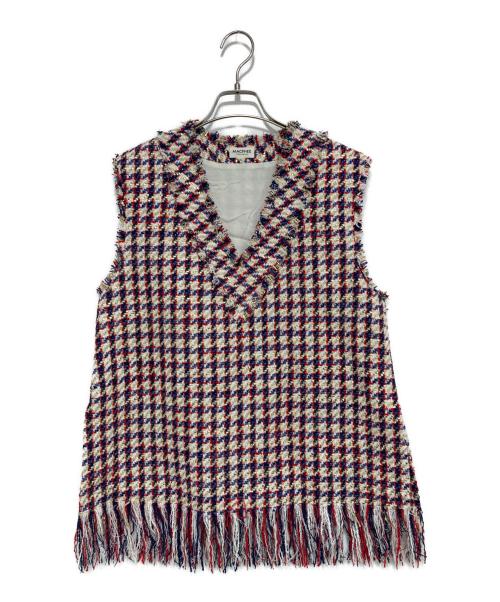 MACPHEE（マカフィー）MACPHEE (マカフィー) メタリックツイード Vネックベスト マルチカラー サイズ:36の古着・服飾アイテム