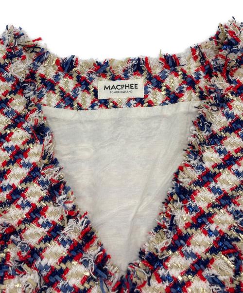 MACPHEE（マカフィー）MACPHEE (マカフィー) メタリックツイード Vネックベスト マルチカラー サイズ:36の古着・服飾アイテム