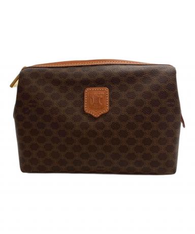 中古・古着通販】CELINE (セリーヌ) マカダム柄コスメポーチ ブラウン