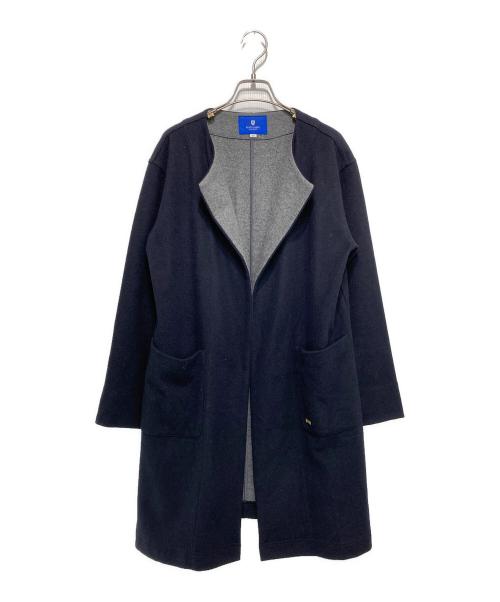 BLUE LABEL CRESTBRIDGE（ブルーレーベルクレストブリッジ）BLUE LABEL CRESTBRIDGE (ブルーレーベルクレストブリッジ) ノーカラーコート ネイビー サイズ:38の古着・服飾アイテム