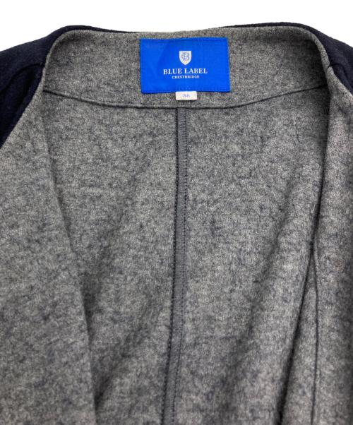 BLUE LABEL CRESTBRIDGE（ブルーレーベルクレストブリッジ）BLUE LABEL CRESTBRIDGE (ブルーレーベルクレストブリッジ) ノーカラーコート ネイビー サイズ:38の古着・服飾アイテム