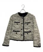 DOMELLEドメル）の古着「LINTON TWEED JACKET」｜ホワイト×ブラック