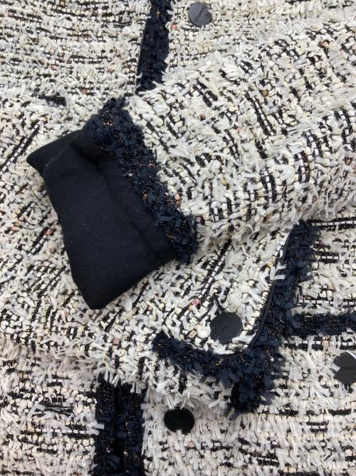 DOMELLE（ドメル）DOMELLE (ドメル) LINTON TWEED JACKET ホワイト×ブラック サイズ:1の古着・服飾アイテム