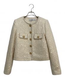 SELF PORTRAIT（セルフ ポートレイト）の古着「装飾ツイードジャケット」｜ホワイト