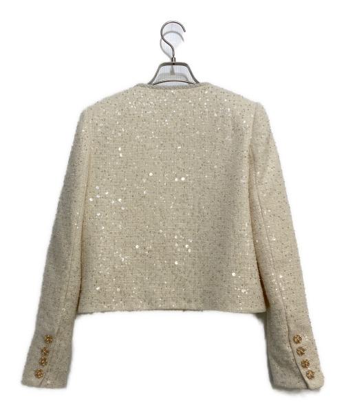 SELF PORTRAIT（セルフ ポートレイト）SELF PORTRAIT (セルフ ポートレイト) 装飾ツイードジャケット ホワイト サイズ:UK6の古着・服飾アイテム