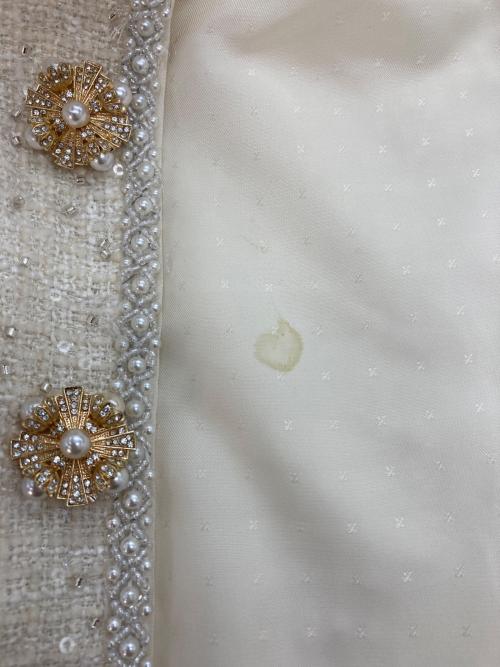 SELF PORTRAIT（セルフ ポートレイト）SELF PORTRAIT (セルフ ポートレイト) 装飾ツイードジャケット ホワイト サイズ:UK6の古着・服飾アイテム