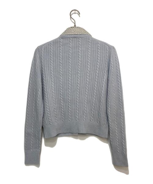 maje（マージュ）maje (マージュ) ビジューカラー ケーブルカーディガン スカイブルー サイズ:1の古着・服飾アイテム