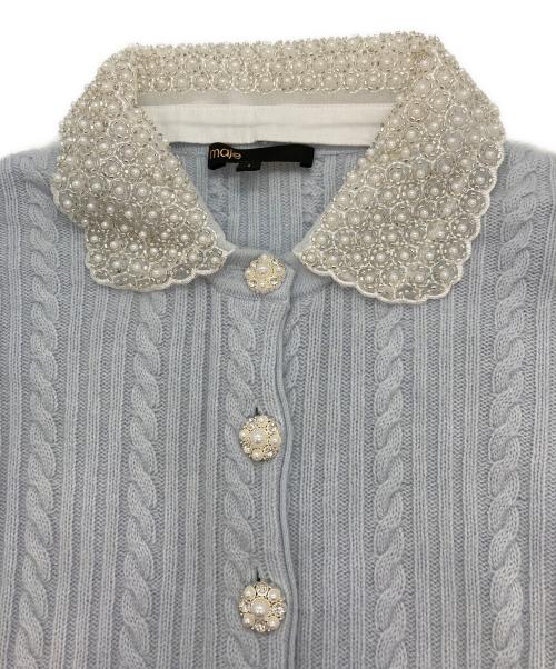 maje（マージュ）maje (マージュ) ビジューカラー ケーブルカーディガン スカイブルー サイズ:1の古着・服飾アイテム