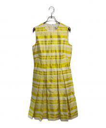 RED VALENTINO（レッドヴァレンティノ）の古着「ボーダーノースリーブドレス」｜イエロー×ホワイト