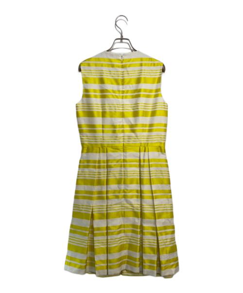 RED VALENTINO（レッドヴァレンティノ）RED VALENTINO (レッドヴァレンティノ) ボーダーノースリーブドレス イエロー×ホワイト サイズ:42の古着・服飾アイテム