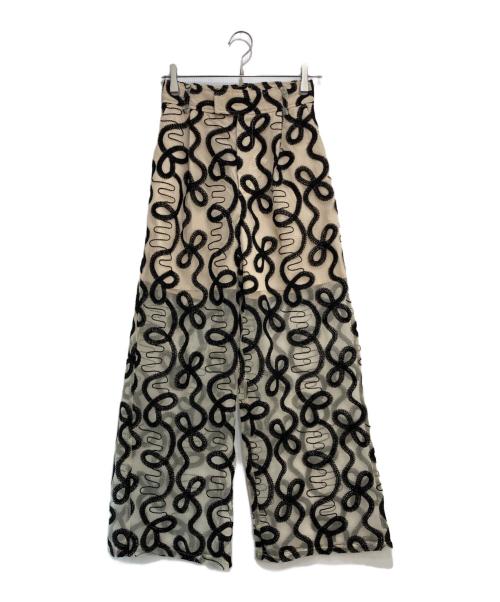 MAISON SPECIAL（メゾンスペシャル）MAISON SPECIAL (メゾンスペシャル) エンブロイダリーレースパンツ ベージュ サイズ:36の古着・服飾アイテム