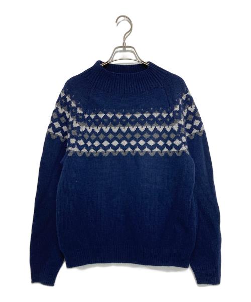 MARGARET HOWELL（マーガレットハウエル）MARGARET HOWELL (マーガレットハウエル) WOOL CASHMERE SILK FAIRISLE KNITWEAR ネイビー サイズ:2の古着・服飾アイテム