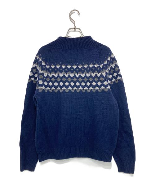 MARGARET HOWELL（マーガレットハウエル）MARGARET HOWELL (マーガレットハウエル) WOOL CASHMERE SILK FAIRISLE KNITWEAR ネイビー サイズ:2の古着・服飾アイテム