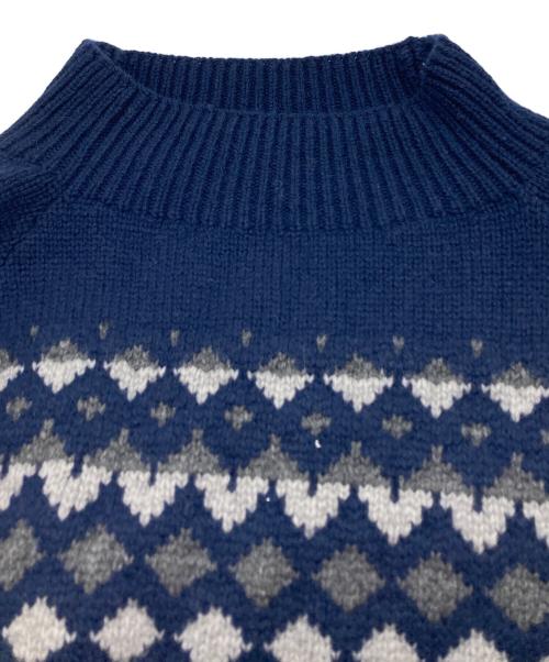 MARGARET HOWELL（マーガレットハウエル）MARGARET HOWELL (マーガレットハウエル) WOOL CASHMERE SILK FAIRISLE KNITWEAR ネイビー サイズ:2の古着・服飾アイテム