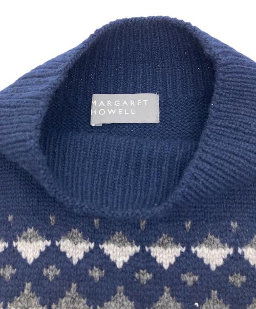 MARGARET HOWELL（マーガレットハウエル）MARGARET HOWELL (マーガレットハウエル) WOOL CASHMERE SILK FAIRISLE KNITWEAR ネイビー サイズ:2の古着・服飾アイテム