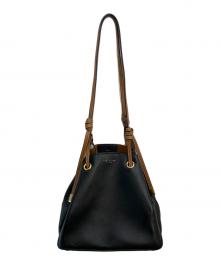 TORY BURCH（トリーバーチ）の古着「巾着レザーバッグ」｜ブラック