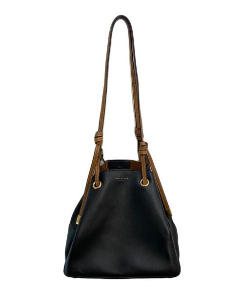 TORY BURCH（トリーバーチ）TORY BURCH (トリーバーチ) 巾着レザーバッグ ブラックの古着・服飾アイテム