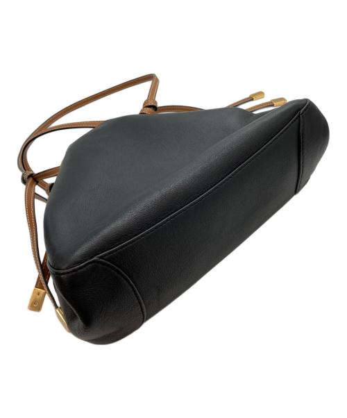 TORY BURCH（トリーバーチ）TORY BURCH (トリーバーチ) 巾着レザーバッグ ブラックの古着・服飾アイテム