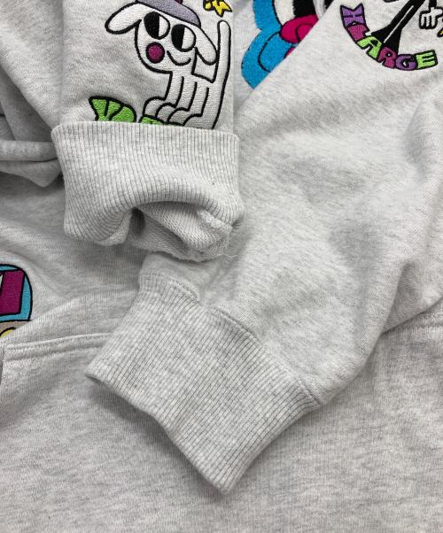 X-LARGE（エクストララージ）X-LARGE (エクストララージ) TIM COMIX CHENILLE EMBROIDERED HOODED SWEAT グレー サイズ:Ⅼの古着・服飾アイテム