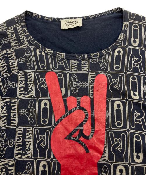 Vivienne Westwood man（ヴィヴィアン ウェストウッド マン）Vivienne Westwood man (ヴィヴィアン ウェストウッド マン) 総柄プリントカットソー ネイビー サイズ:FREEの古着・服飾アイテム