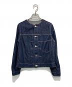 MACKINTOSH PHILOSOPHYマッキントッシュ フィロソフィー）の古着「ノーカラーデニムジャケット」｜インディゴ