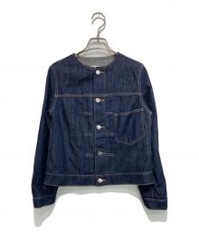 MACKINTOSH PHILOSOPHY（マッキントッシュ フィロソフィー）の古着「ノーカラーデニムジャケット」｜インディゴ