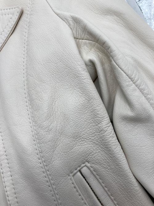 MICHAEL MICHAEL KORS（マイケル マイケルコース）MICHAEL MICHAEL KORS (マイケル マイケルコース) レザーライダースジャケット ホワイト サイズ:4の古着・服飾アイテム