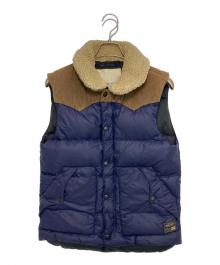 Denim & Supply Ralph Lauren（デニム＆サプライ ラルフローレン）の古着「ボアダウンベスト」｜ネイビー×ブラウン