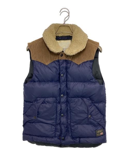 Denim & Supply Ralph Lauren（デニム＆サプライ ラルフローレン）Denim & Supply Ralph Lauren (デニム＆サプライ ラルフローレン) ボアダウンベスト ネイビー×ブラウン サイズ:Sの古着・服飾アイテム