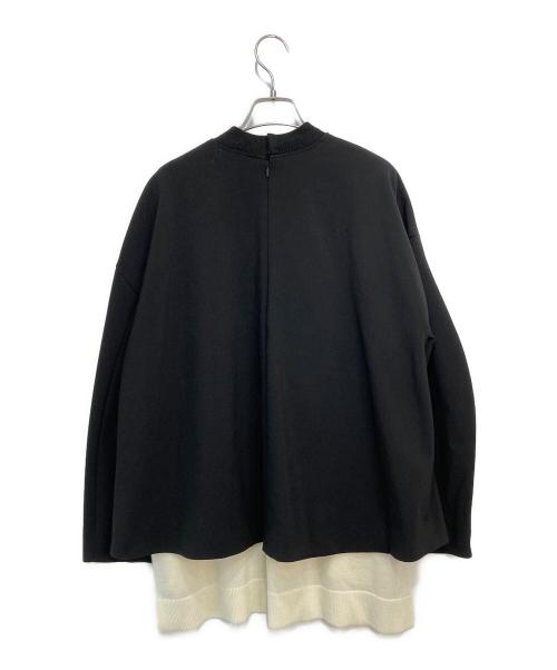 ENFOLD（エンフォルド）ENFOLD (エンフォルド) KNIT-LAYERED PULLOVER ブラック サイズ:38の古着・服飾アイテム