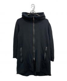 SHELLAC（シェラック）の古着「カットオフジップロングパーカー」｜ブラック