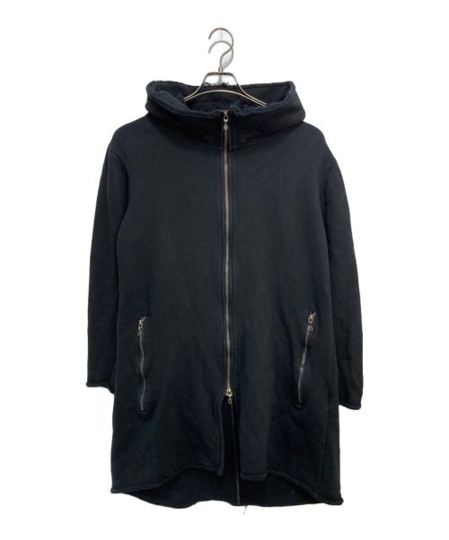 SHELLAC（シェラック）SHELLAC (シェラック) カットオフジップロングパーカー ブラック サイズ:Lの古着・服飾アイテム