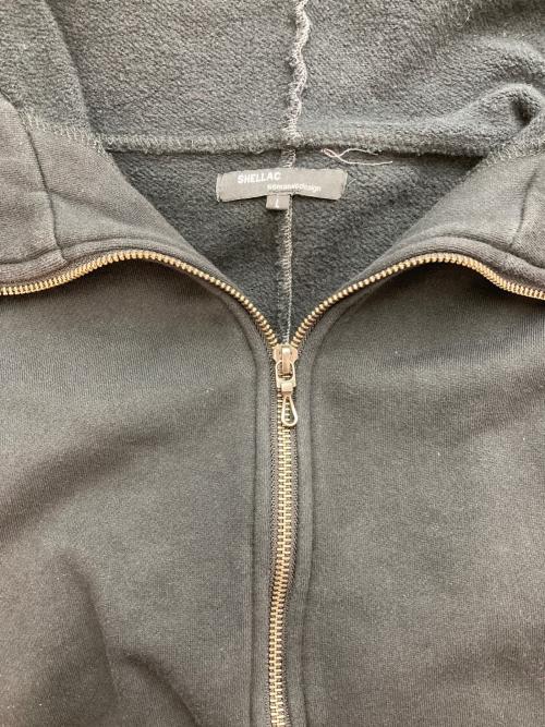 SHELLAC（シェラック）SHELLAC (シェラック) カットオフジップロングパーカー ブラック サイズ:Lの古着・服飾アイテム
