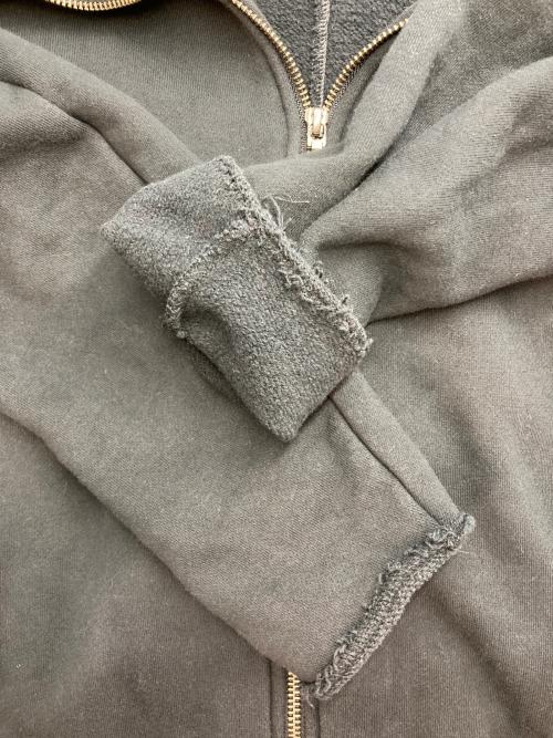 SHELLAC（シェラック）SHELLAC (シェラック) カットオフジップロングパーカー ブラック サイズ:Lの古着・服飾アイテム