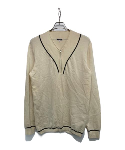 GIORGIO ARMANI（ジョルジョアルマーニ）GIORGIO ARMANI (ジョルジョアルマーニ) ハーフジップニット アイボリー サイズ:48の古着・服飾アイテム