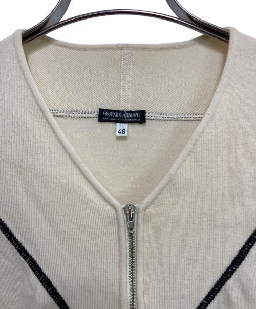 GIORGIO ARMANI（ジョルジョアルマーニ）GIORGIO ARMANI (ジョルジョアルマーニ) ハーフジップニット アイボリー サイズ:48の古着・服飾アイテム