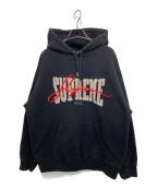 SUPREMEシュプリーム）の古着「Embroidered Chenille Hooded」｜ブラック