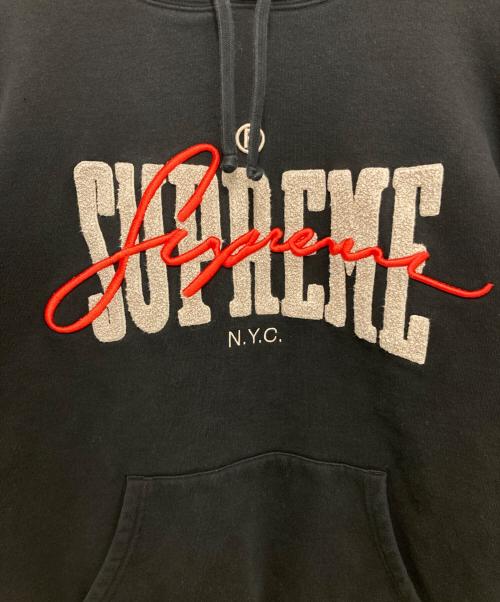 SUPREME（シュプリーム）SUPREME (シュプリーム) Embroidered Chenille Hooded ブラック サイズ:Mの古着・服飾アイテム