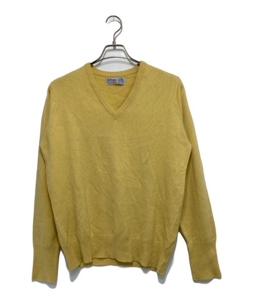 BALLANTYNE（バランタイン）BALLANTYNE (バランタイン) カシミヤVネックニット イエロー サイズ:42の古着・服飾アイテム