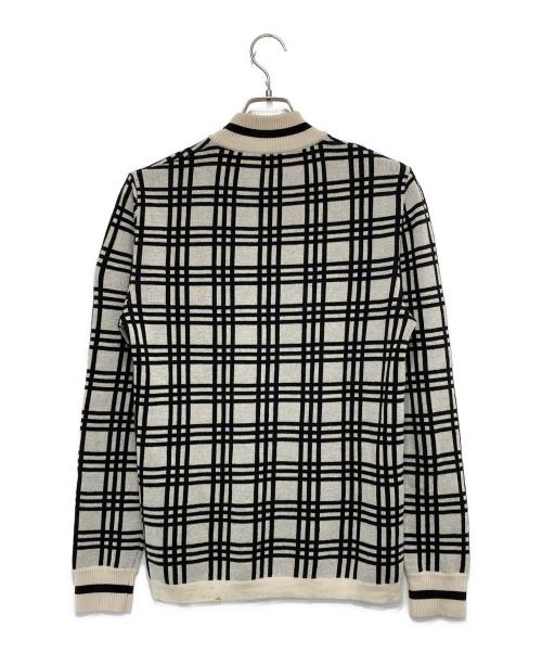 FENDI（フェンディ）FENDI (フェンディ) チェック柄モックネックウールニット アイボリー×ブラック サイズ:SIZE 48の古着・服飾アイテム